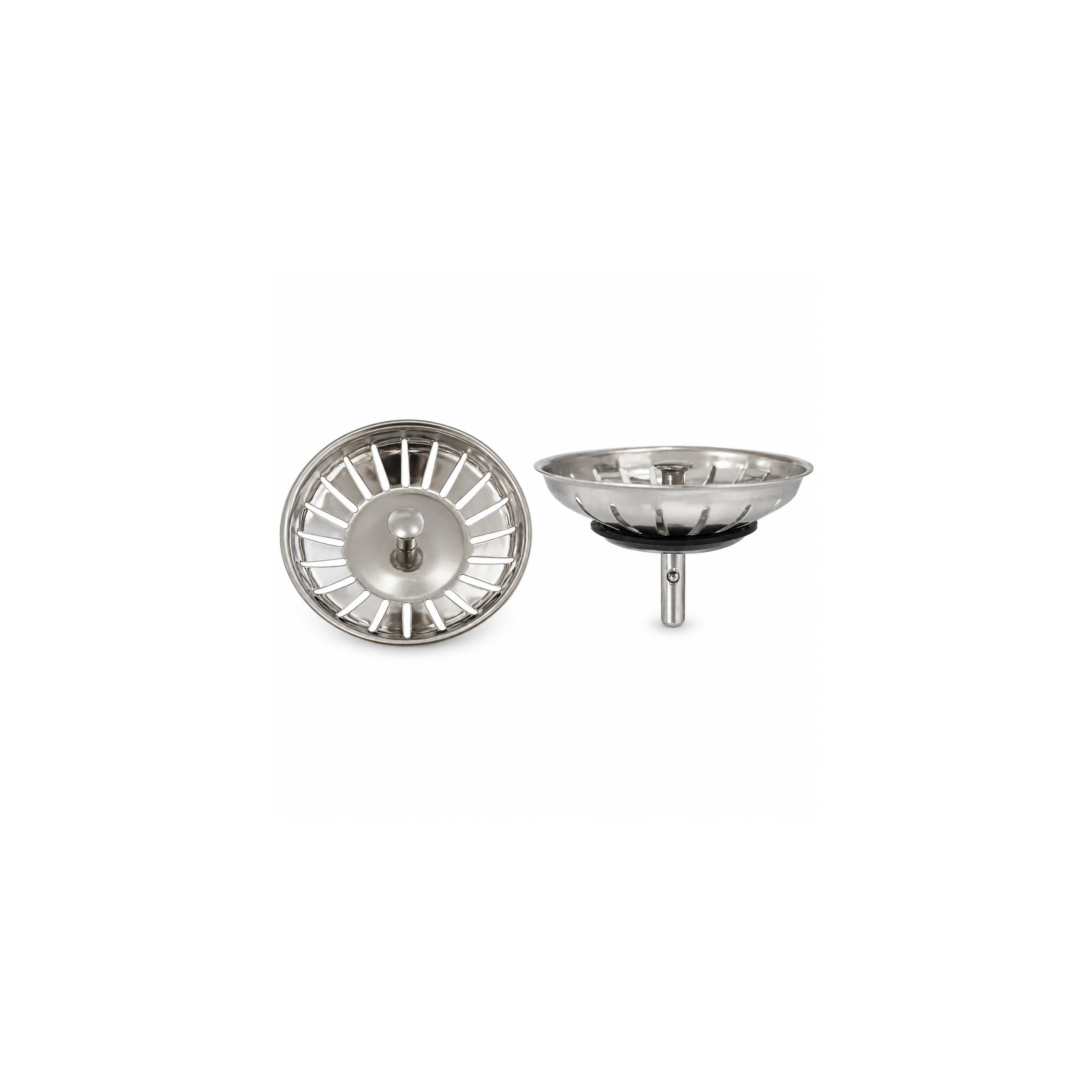 Panier inox 83 mm à bille pour bonde évier manuel, hauteur 55 mm LB PLAST 1158 - Image 1/4