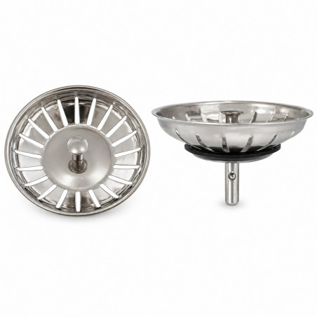 Cestello inox 83 mm a sfera per piletta lavello manuale, altezza 55 mm