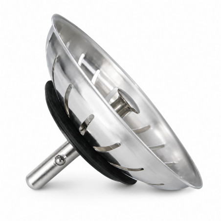 Panier inox 83 mm à bille pour bonde évier manuel, hauteur 55 mm