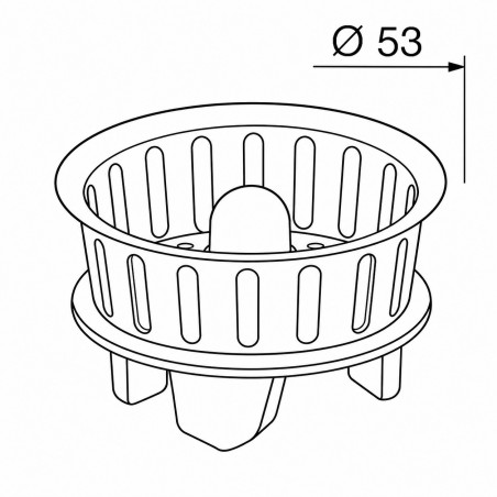 Stainless steel basket diameter 51.1 mm, for bung diameter SAS D511