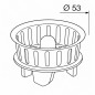 Cestello lavello inox 53 mm manuale per placca piletta lavello 84 mm Cestello lavello inox 53 mm manuale per placca piletta lavello 84 mm