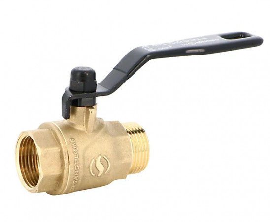 MALE FEMALE VALVE 15X21 BLACK LEVER - LEAD-FREE 571004S