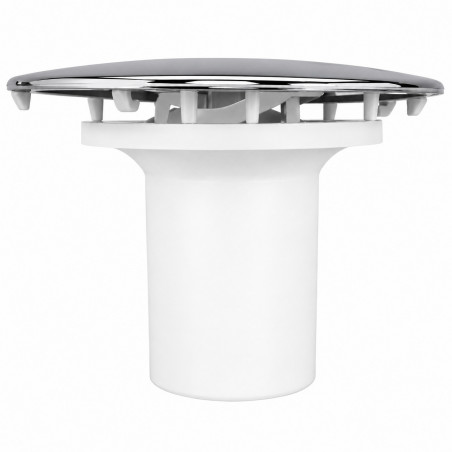 Chrome-plated metal cap 120 mm with water seal tube for shower tray drain