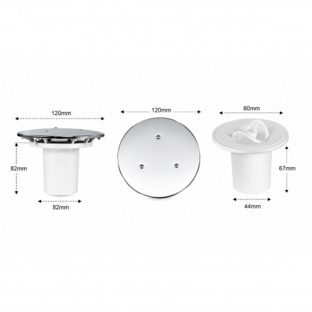 120 mm Chrommessinghaube mit VALENTIN 033000.000.00 Rohr
