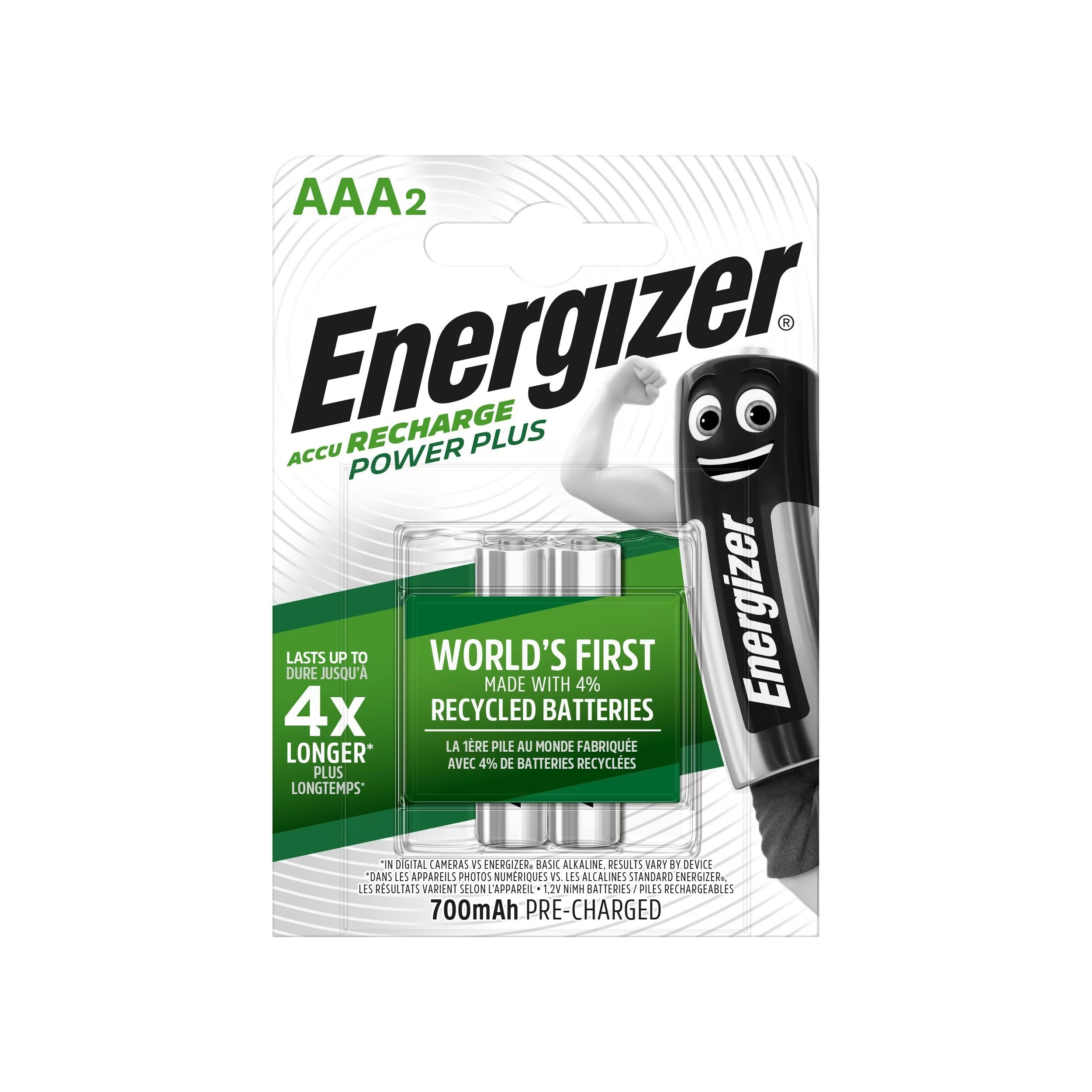 Oplaadbare AAA-batterij Energizer 700mAh dagelijks gebruik