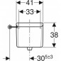 Visible cistern AP123 with interruptible flush white Visible cistern AP123 with interruptible flush white