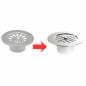 Rooster klok inox diameter 85 voor afvoerplug verticale uitgang