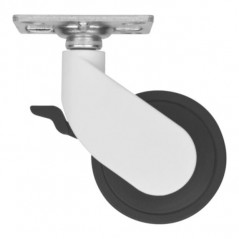 ROULETTE KENZI PLATINE 60X60MM PIVOYANTE ENT. 46X39,5MM D60MM-FREIN CIME 54643