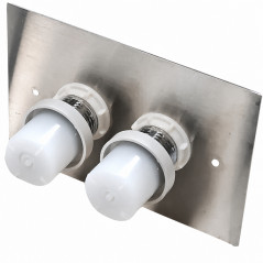 PLACA DE ACCIONAMIENTO NEUMÁTICA INOX DOBLE PULSADOR PARA INODORO EMPOTRADO WINNER - VALSIR