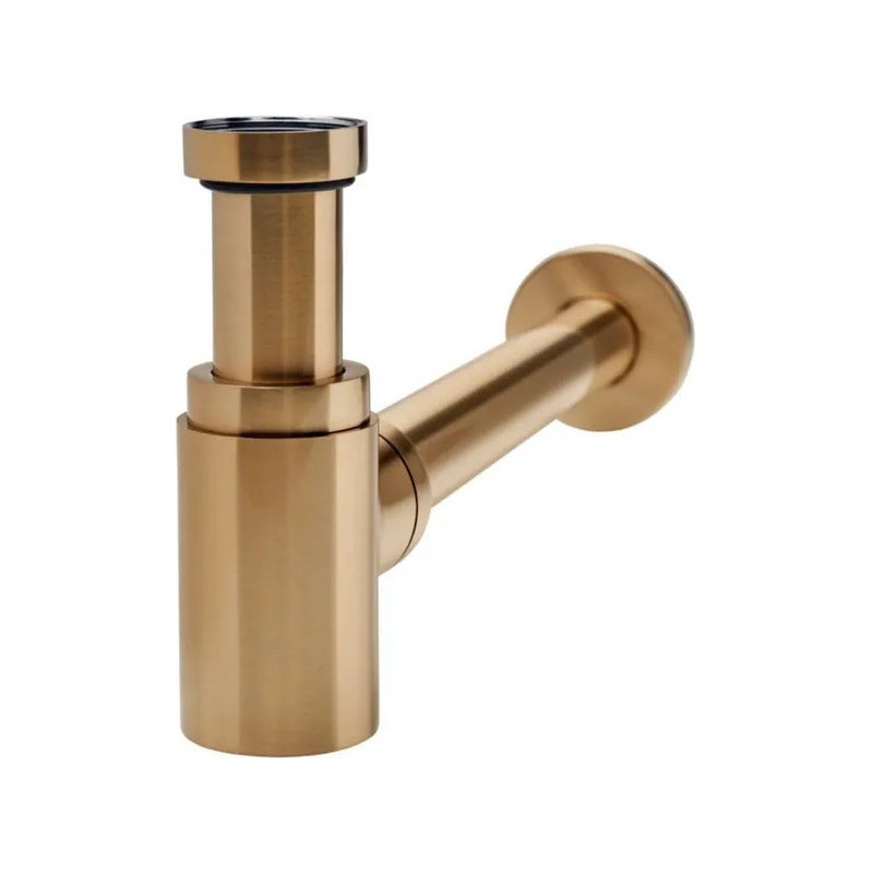 Sifone in ottone lavabo Wirquin Lineis mini dorato spazzolato Sifone in ottone lavabo Wirquin Lineis mini dorato spazzolato
