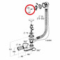 Volante scarico vasca da bagno ABS cromato NICOLL con asse in metallo Volante scarico vasca da bagno ABS cromato NICOLL con asse in metallo