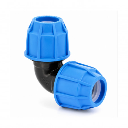 Bocht 90° fitting PE 32x32 mm, drinkwater