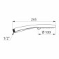Pommeau douche 5 jets anticalcaire Ø100 mm, 1/2" Pommeau douche 5 jets anticalcaire Ø100 mm, 1/2"