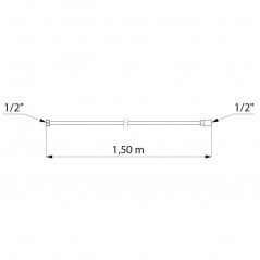 1/2" chrome shower flexible hose Delabie Inox 1.50m intensive use