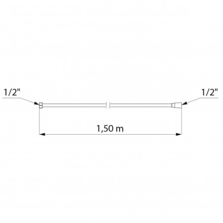 Latiguillo ducha 1/2" cromado Delabie Inox 1,50m intensivo