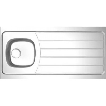 Lavello inox 1 vasca 1 scolapiatti Moderna ISEO 120x60cm da appoggio EPAI120A00