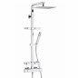 Colonne de douche thermostatique "Touareg" NF, laiton massif chromé, hauteur réglable