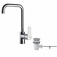 Titanium high spout chrome basin mixer tap Ramon Soler