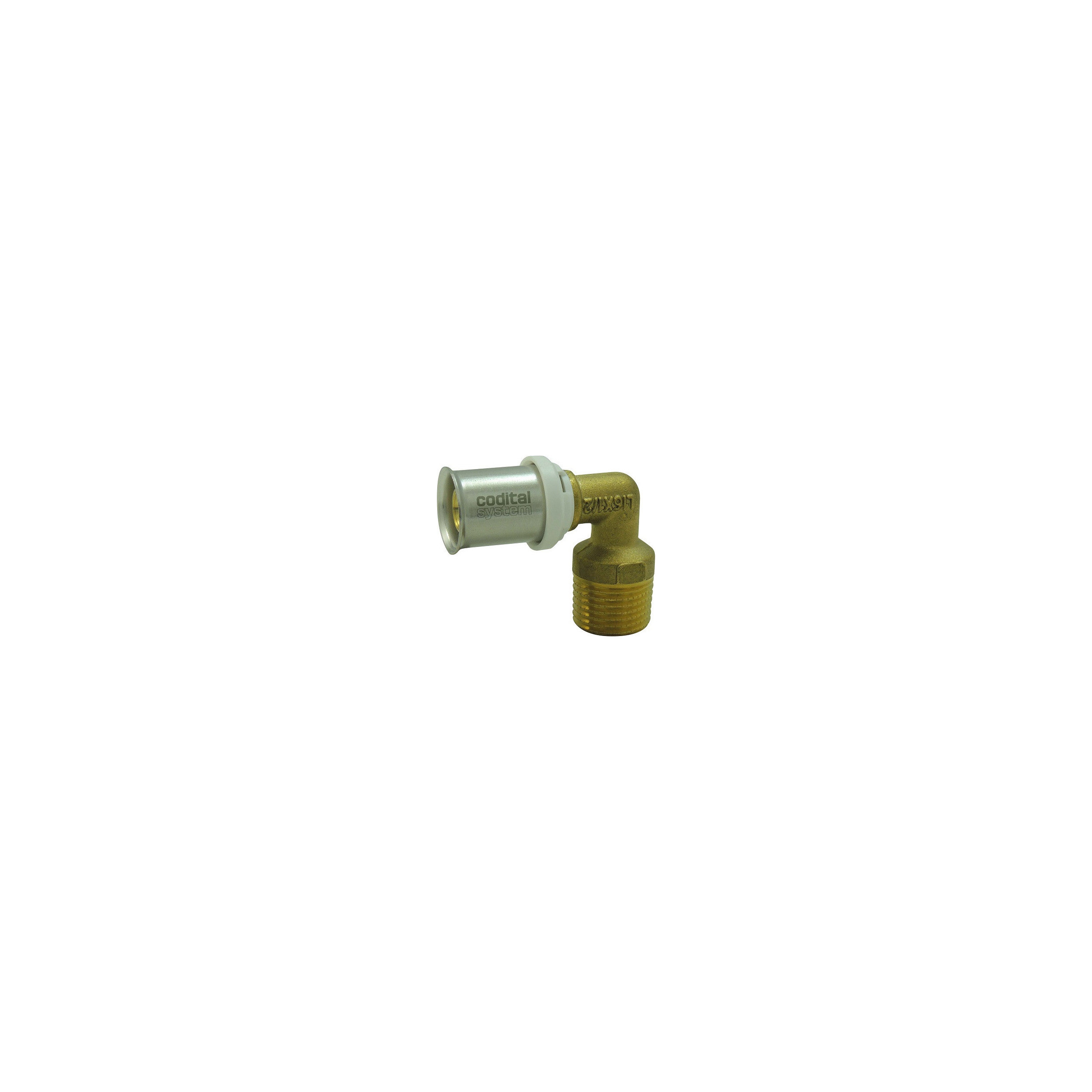 Coude laiton multicouche TH Codital 16mm male 15x21