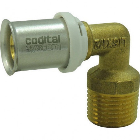 Coude laiton multicouche TH Codital 16mm male 15x21 2025920161500