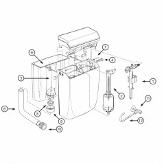 Pneumatisch spoelmechanisme zichtbare stortbak WISA 1250