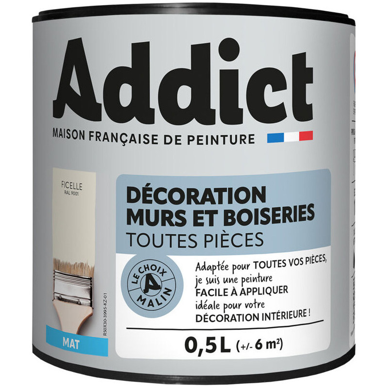 Peinture mat multi-supports Addict' Peinture ficelle 0,5L