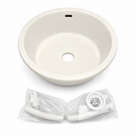 Round stoneware basin Selles Oleron bowl 455 mm S0673000000