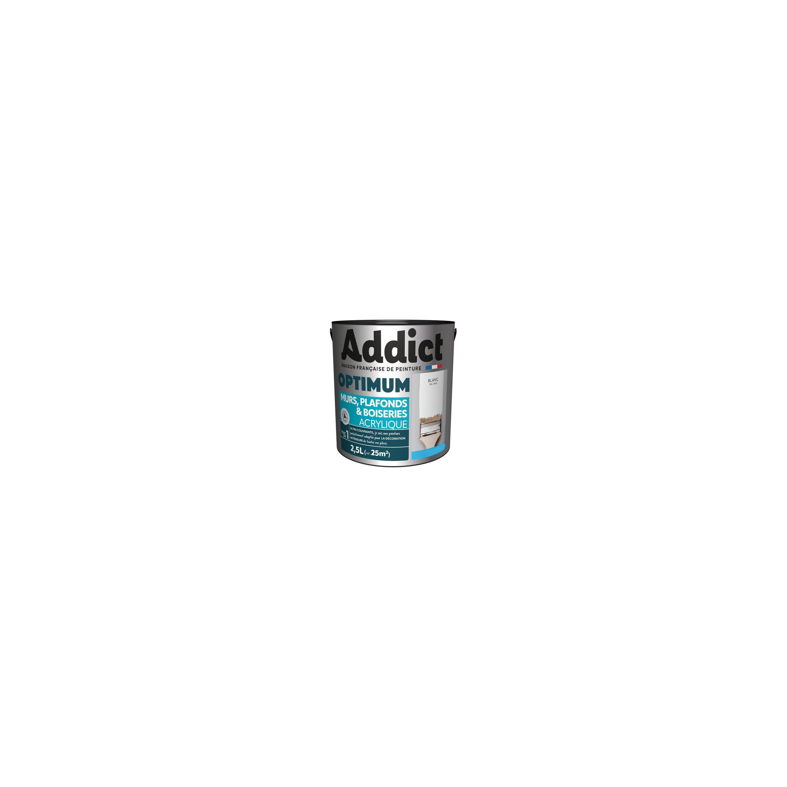 Peinture satin multi-support Addict' Peinture 2.5L monocouche blanc ADDP115113