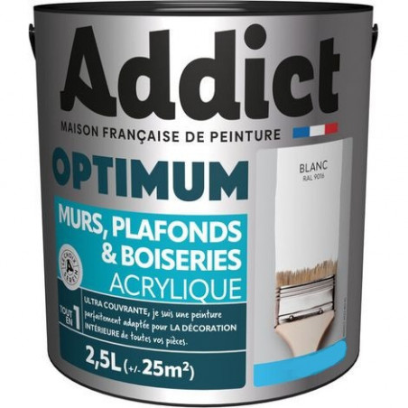 Satin multi-surface paint Addict' 2.5L white RECPEADDP115113