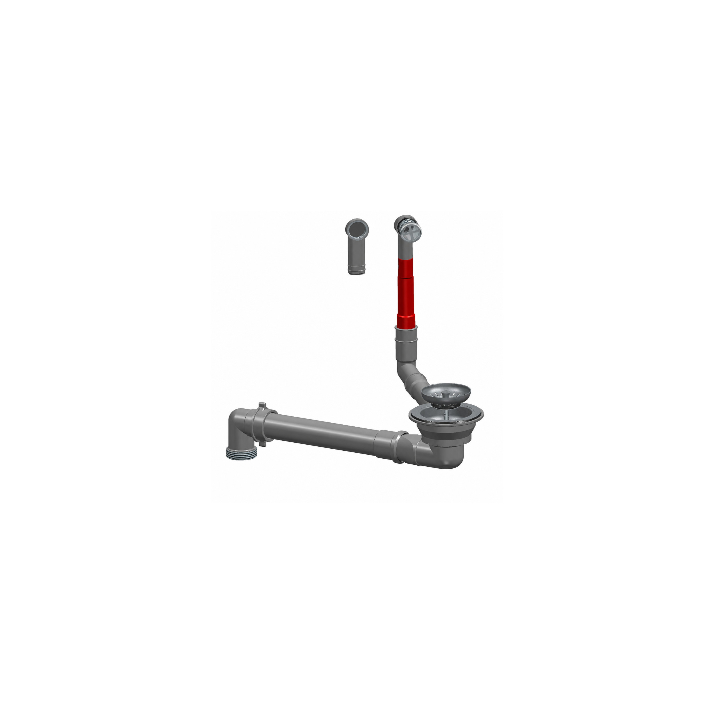 Afvoerplug ruimtebesparend Lira met ronde overloop satijn 1745.893 - Afbeelding 1/2