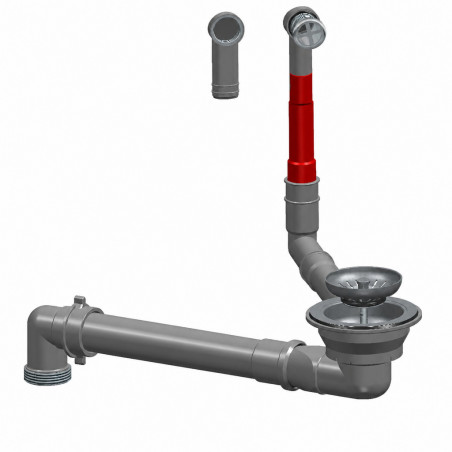 Afvoerplug ruimtebesparend Lira met ronde overloop satijn 1745.893 - Afbeelding 1/2