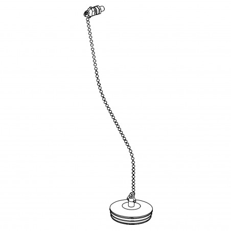 Tappo piletta lavello LIRA 50,5 mm, catena inox 35 cm