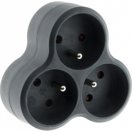Zenitech 3x16A black bioplastic power strip HBFTR190796
