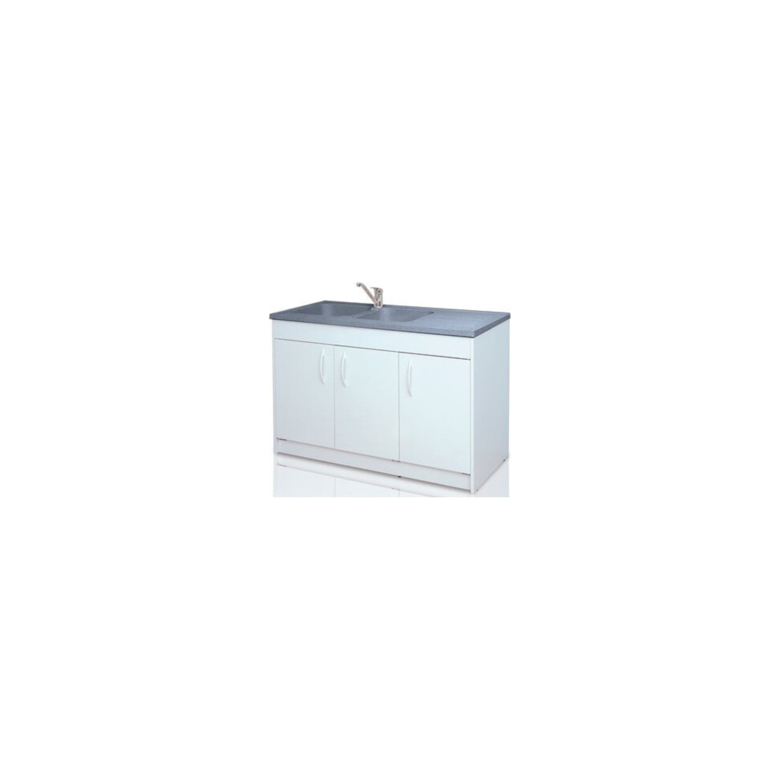 White kitchen sink cabinet Gente clic clac 140x58 3 doors CL03BL140I