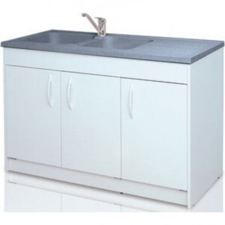Mueble bajo fregadero blanco Gente clic clac 140x58 3 puertas