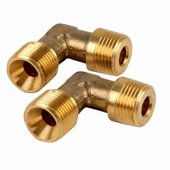 Gebogen nippel voor stookolie Diff M3/8 conisch M1/4 2 stuks 602345