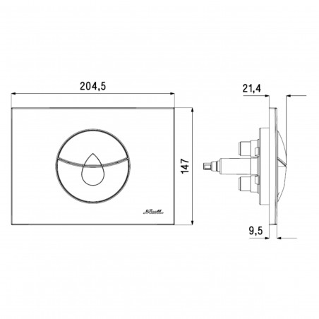 White double volume Nicoll WC flush plate