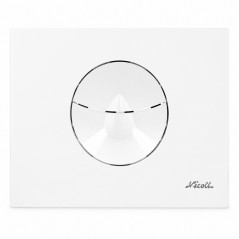 White double volume Nicoll WC flush plate, drop 380