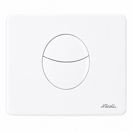 Plaque de commande WC Nicoll double volume blanche, goutte 380