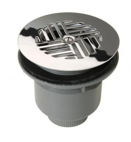 AFVOERPLUG SIPHON DIAMETER 90MM VERTICALE UITGANG ROOSTER INOX - NICOLL