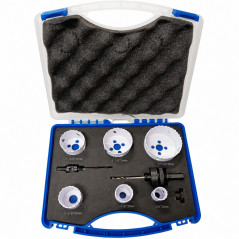Hole saw kit OX Atom 9 pieces 22-68mm versatile use