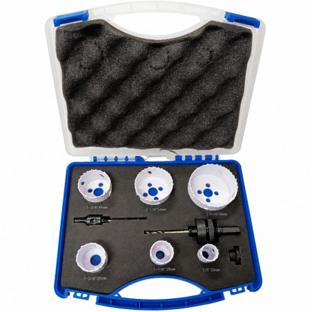 Hole saw kit OX Atom 9 pieces 22-68mm versatile use