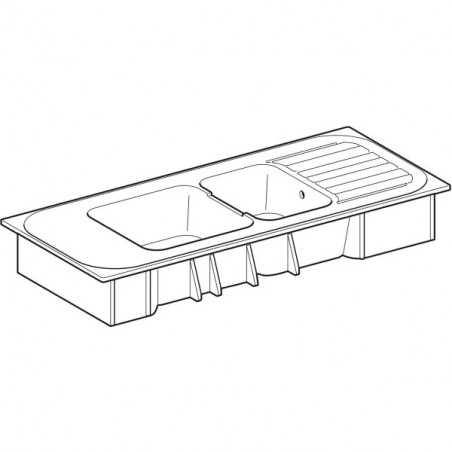 Lavello in ceramica 2 vasche Geberit Roanne Allia 140x60