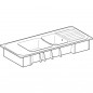 Fregadero cerámico 2 cubetas para encimera 140 x 60 Geberit Roanne con escurridor Fregadero cerámico 2 cubetas para encimera 140 x 60 Geberit Roanne con escurridor