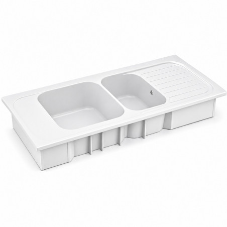 Lavello in ceramica 2 vasche Geberit Roanne Allia 140x60