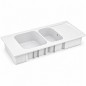 Lavello in ceramica 2 vasche da appoggio 140 x 60 Geberit Roanne con scolapiatti Lavello in ceramica 2 vasche da appoggio 140 x 60 Geberit Roanne con scolapiatti