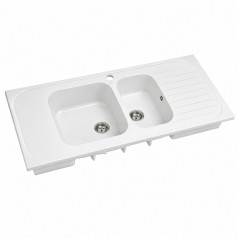 Lavello in ceramica 2 vasche Geberit Roanne Allia 140x60