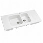 Ceramic kitchen sink 2 bowls to be placed 140 x 60 Geberit Roanne with drainer