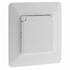 Recessed waterproof two-pole + earth socket IP44 model ARTEZO white.