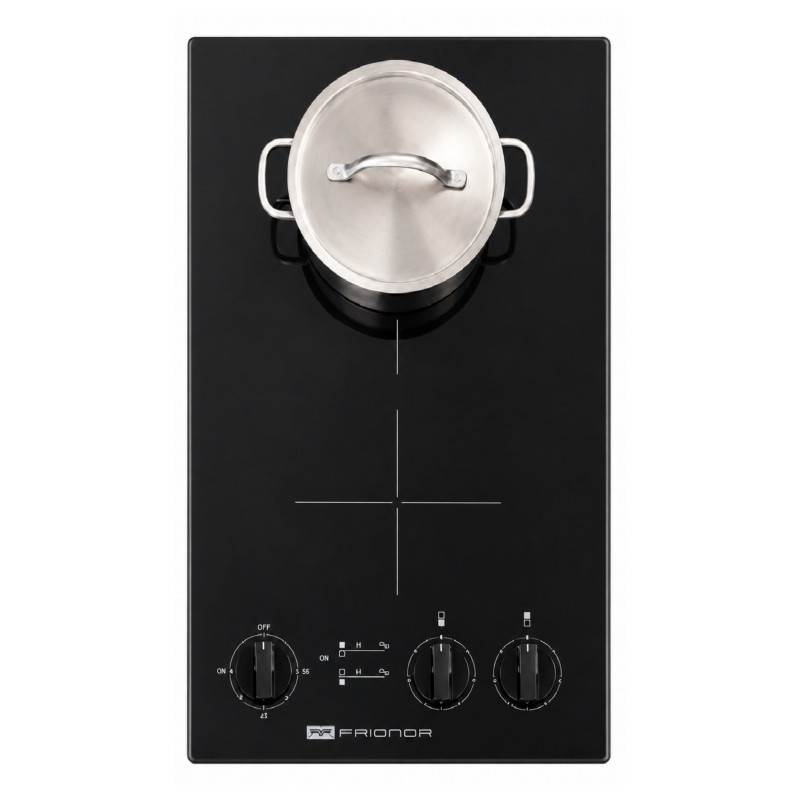 Frionor built-in ceramic hob with timer, 2 burner with knobs